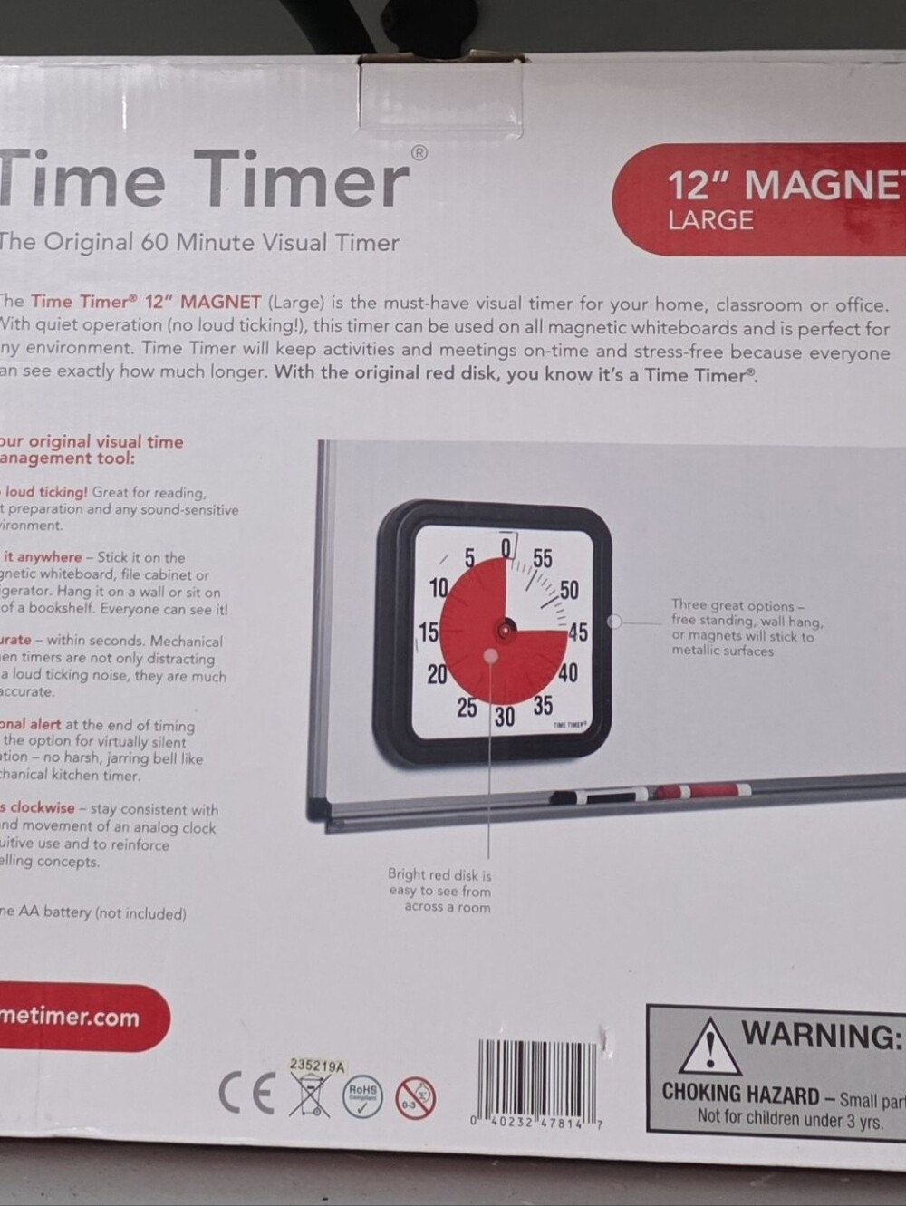 12" Magnetic Visual Timer - Red - Picture 3 of 3
